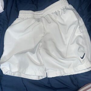 White Athletic Shorts with Logo